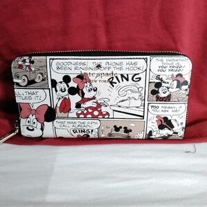 kate spade Minnie Mouse Comic Zip-Around Wallet in White, Black & Red